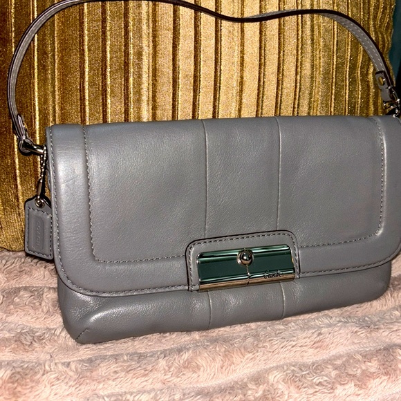 Vintage Coach Gray Leather Wristlet - Picture 1 of 7